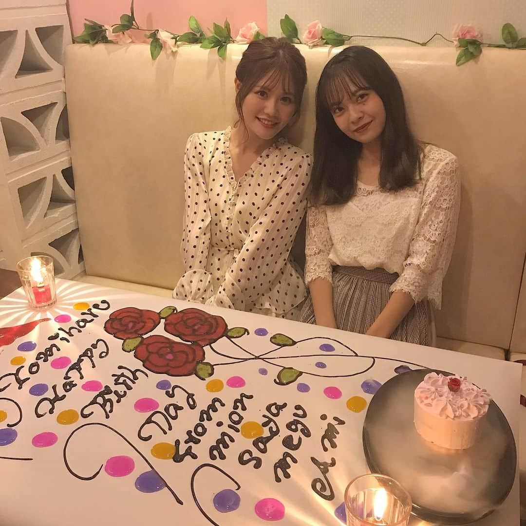 湯本亜美さんのインスタグラム写真 - (湯本亜美Instagram)「ㅤㅤㅤ 🎂 happy birthday 🎂 みんなでお祝いしました @komiharu_official  @sayaya_38  @___mion.m  @o_megu1112  #happybirthday#birthdayparty  #恵比寿カフェ#テーブルアート」9月21日 20時56分 - amiyumoto_official