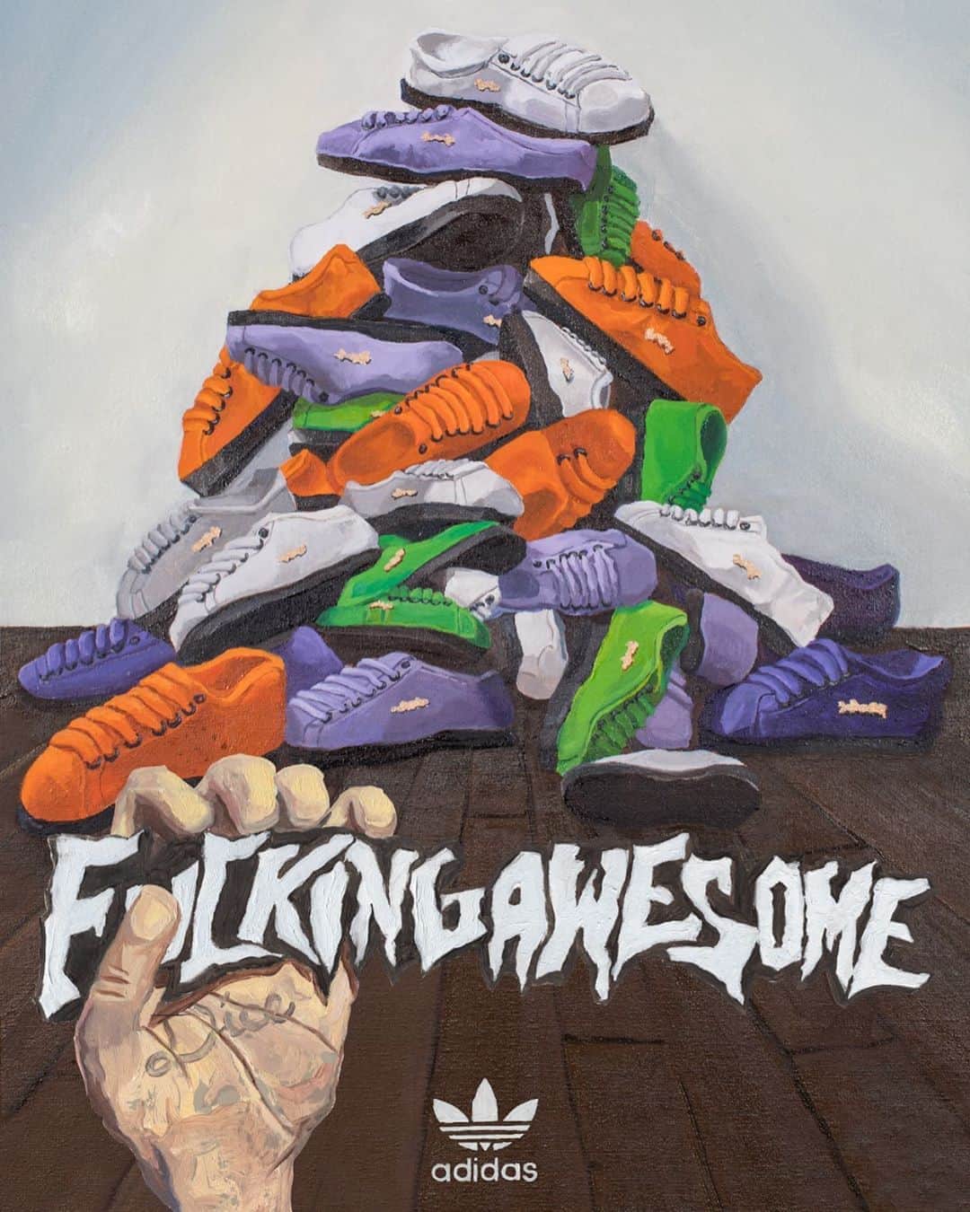 adidas Skateboardingのインスタグラム：「Stan Smith x Fucking Awesome /// Available in four colorways today, September 21. All times Pacific Daylight Time. • In store at 11AM 👉 6556 Hollywood Blvd. Online at 6PM 👉 @fuckingawesome store dot com」