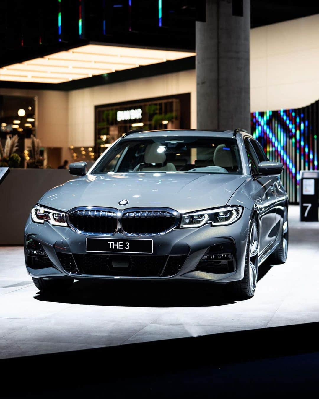 BMWのインスタグラム：「Impressive level of driving pleasure at the #IAA19 in Frankfurt. The all-new BMW 3 Series Touring. #THE3 #BMW #3Series #BMWIAA @BMWdeutschland __ BMW 330d xDrive Touring: Fuel consumption in l/100 km (combined): 5.6–5.4. CO2 emissions in g/km (combined): 146–140.  Acceleration (0-100 km/h): 5.4 s. Power: 195 kW, 265 hp, 580 Nm. Top speed (limited): 250 km/h. Paint finish shown: Dravit Grey Metallic  The values of fuel consumptions, CO2 emissions and energy consumptions shown were determined according to the European Regulation (EC) 715/2007 in the version applicable at the time of type approval. The figures refer to a vehicle with basic configuration in Germany and the range shown considers optional equipment and the different size of wheels and tires available on the selected model. The values of the vehicles are already based on the new WLTP regulation and are translated back into NEDC-equivalent values in order to ensure the comparison between the vehicles. [With respect to these vehicles, for vehicle related taxes or other duties based (at least inter alia) on CO2-emissions the CO2 values may differ to the values stated here.] The CO2 efficiency specifications are determined according to Directive 1999/94/EC and the European Regulation in its current version applicable. The values shown are based on the fuel consumption, CO2 values and energy consumptions according to the NEDC cycle for the classification. Further information on official fuel consumption figures and specific CO2 emission values of new passenger cars is included in the following guideline: 'Leitfaden über den Kraftstoffverbrauch, die CO2-Emissionen und den Stromverbrauch neuer Personenkraftwagen' (Guide to the fuel economy, CO2 emissions and electric power consumption of new passenger cars), which can be obtained free of charge from all dealerships, from Deutsche Automobil Treuhand GmbH (DAT), Hellmuth-Hirth-Str. 1, 73760 Ostfildern-Scharnhausen and at https://www.dat.de/co2/.」
