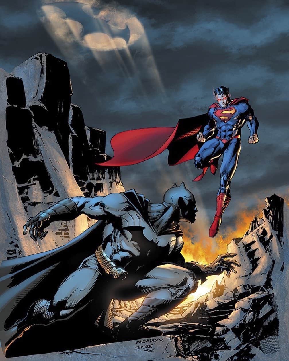 クリス・ドートリーのインスタグラム：「Happy Batman Day!!!! 🦇 🦇🦇🦇🦇🦇🦇🦇🦇 This is still one of my proudest accomplishments in my career... Getting to work with my friends and comic book legends/heroes @jimlee and @sinccolor on this #batman #50 variant cover in 2016 leading up to the release of #batmanvsuperman !!! #happybatmanday Pencils by myself , inks and background by @jimlee and colors by @sinccolor」
