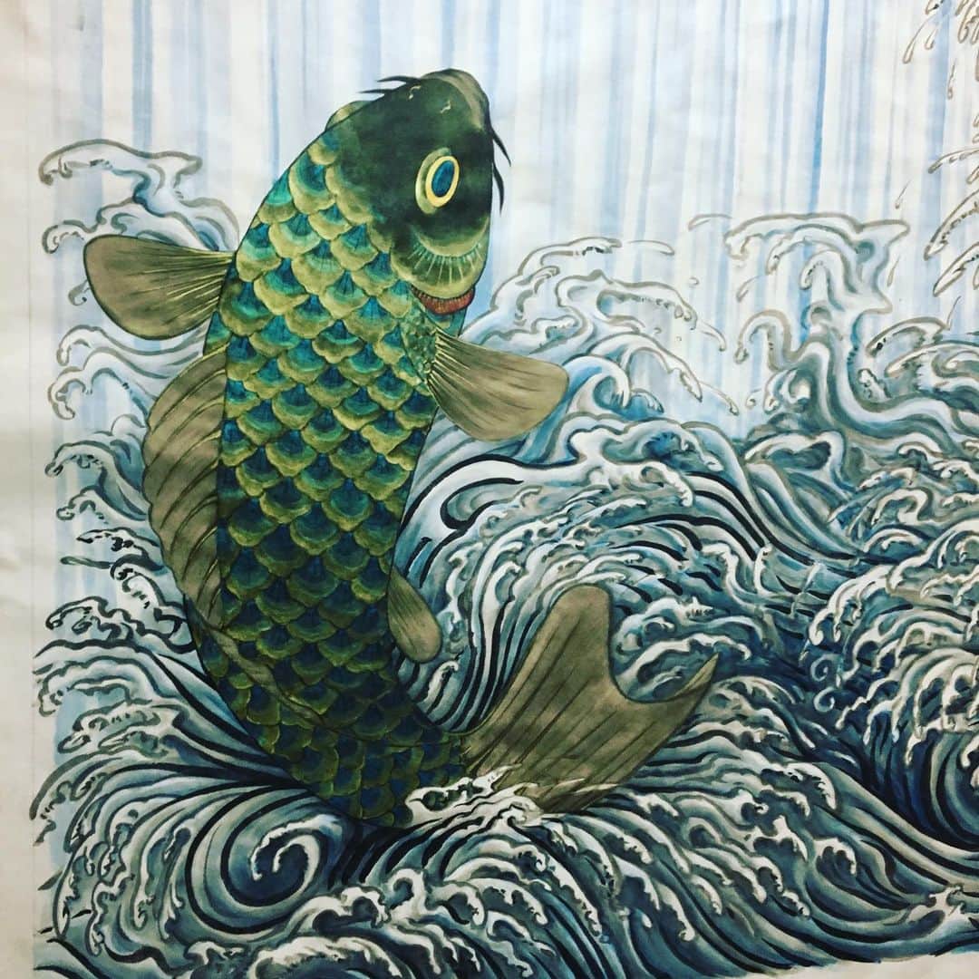 工藤村正のインスタグラム：「October 1st ~ November 30th. 「 Autumn Special Art Exhibition 」at RITZ CARLTON KYOTO ‼️. This Painting become huge Lantern ❣️‼️」