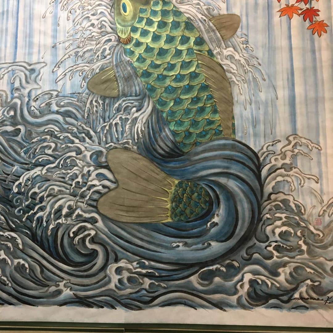 工藤村正のインスタグラム：「October 1st ~ November 30th. 「 Autumn Special Art Exhibition 」at RITZ CARLTON KYOTO ‼️. This Painting become huge Lantern ❣️‼️」