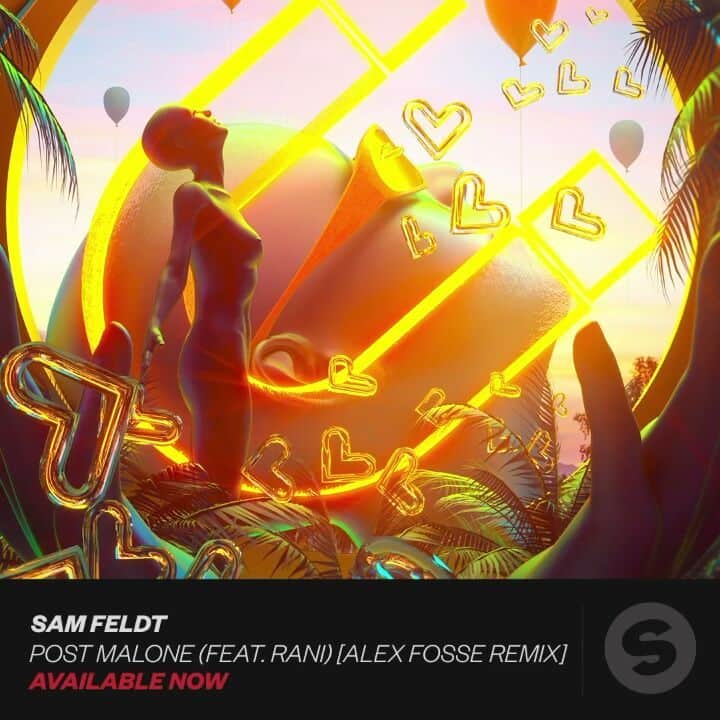 のインスタグラム：「Get in the party mood by listening to @AlexFossemusic's remix of 'Post Malone'! 🙌 #PartyLikePostMalone #AlexFosse #SamFeldt #NewMusic @samfeldtmusic」