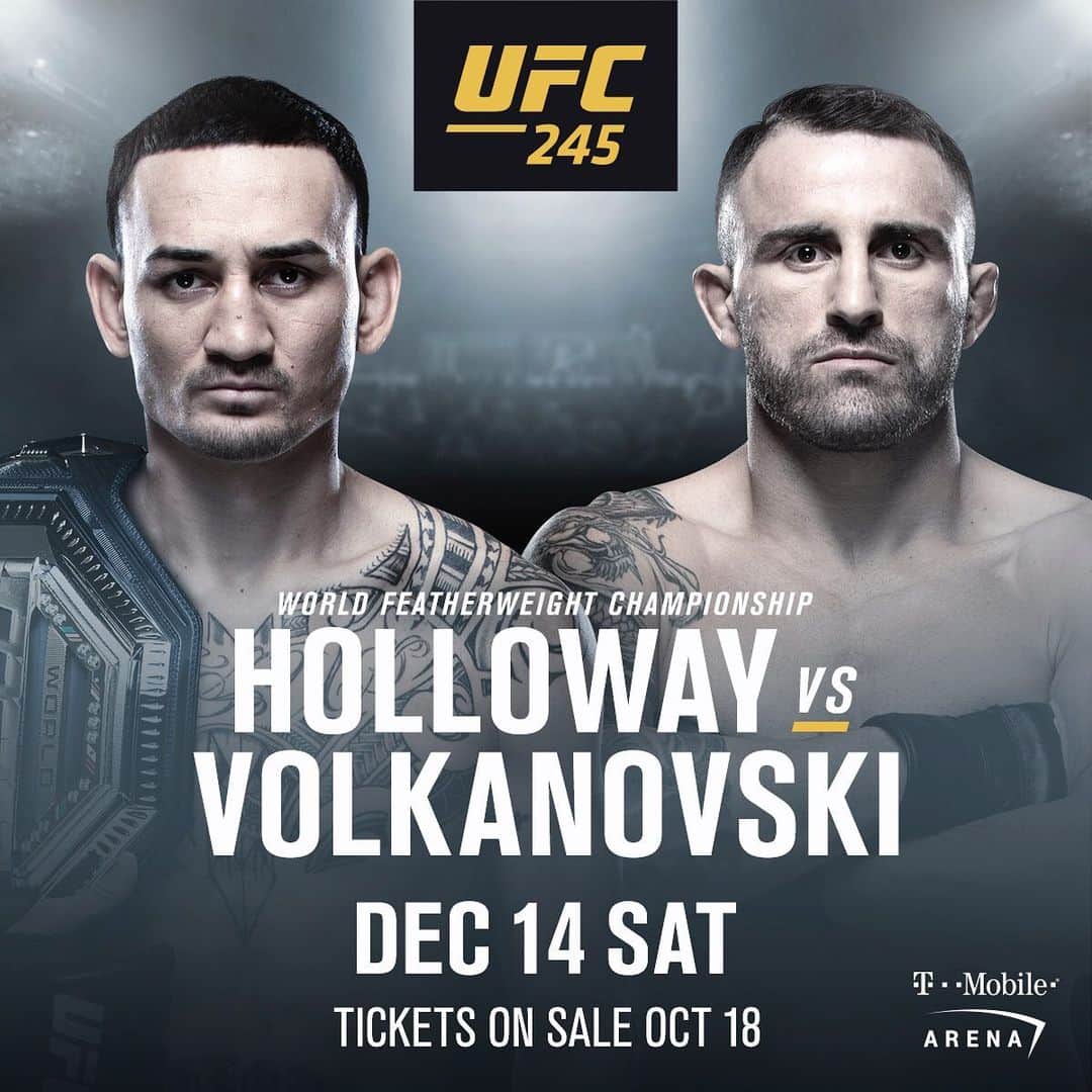 UFCさんのインスタグラム写真 - (UFCInstagram)「🚂 The Blessed Express rolls into Las Vegas! Holloway meets Volkanovski at #UFC245!」9月22日 11時14分 - ufc