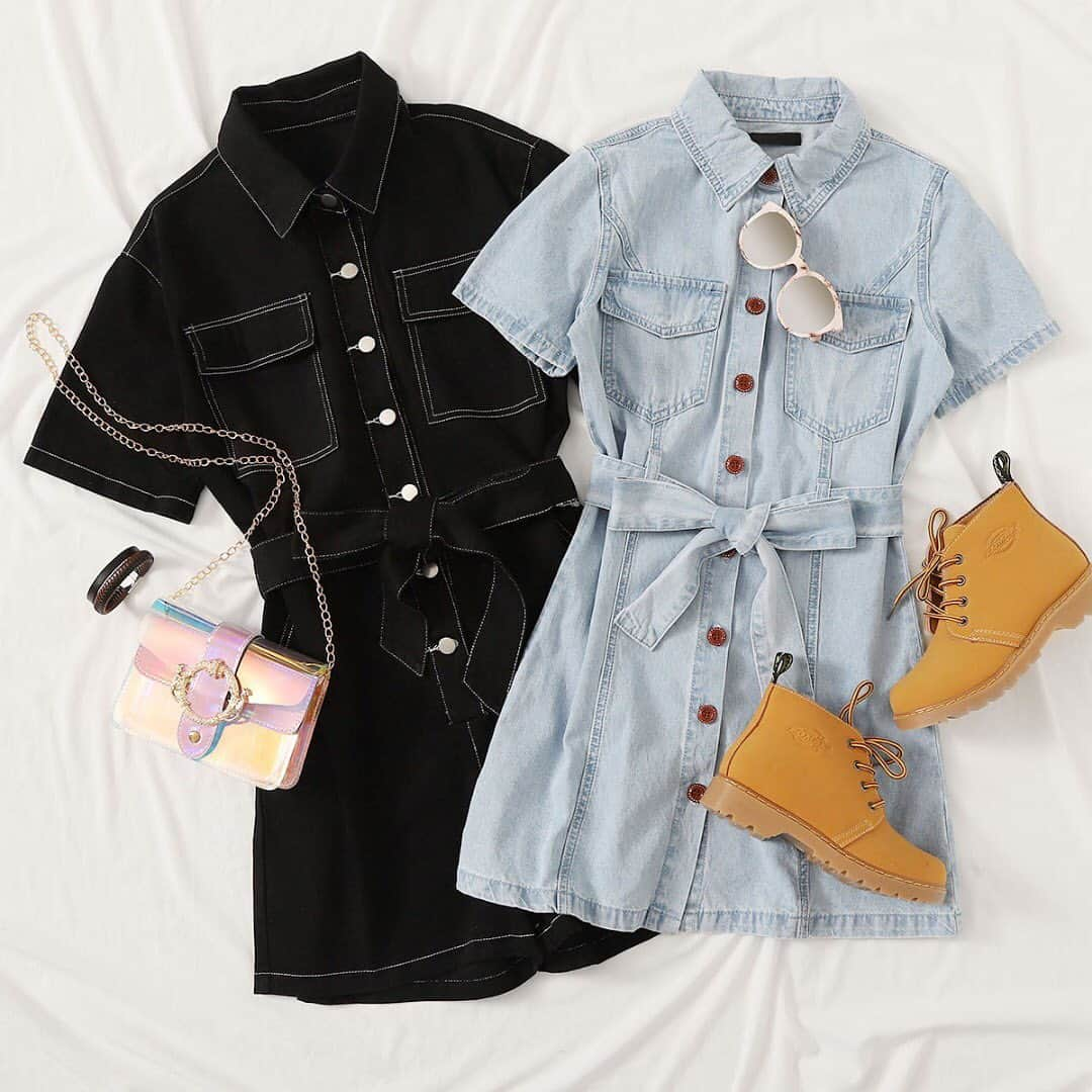 SHEINさんのインスタグラム写真 - (SHEINInstagram)「left or right😍 ID:833131,792265 #SHEIN #SHEINOOTD #SHEINstyle #OOTD #denim #shirt」9月22日 23時17分 - sheinofficial