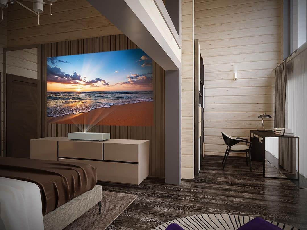 My Interiorさんのインスタグラム写真 - (My InteriorInstagram)「Wooden wall design bedroom with #LGCineBeam @lg_tech.it」9月22日 23時56分 - myinterior