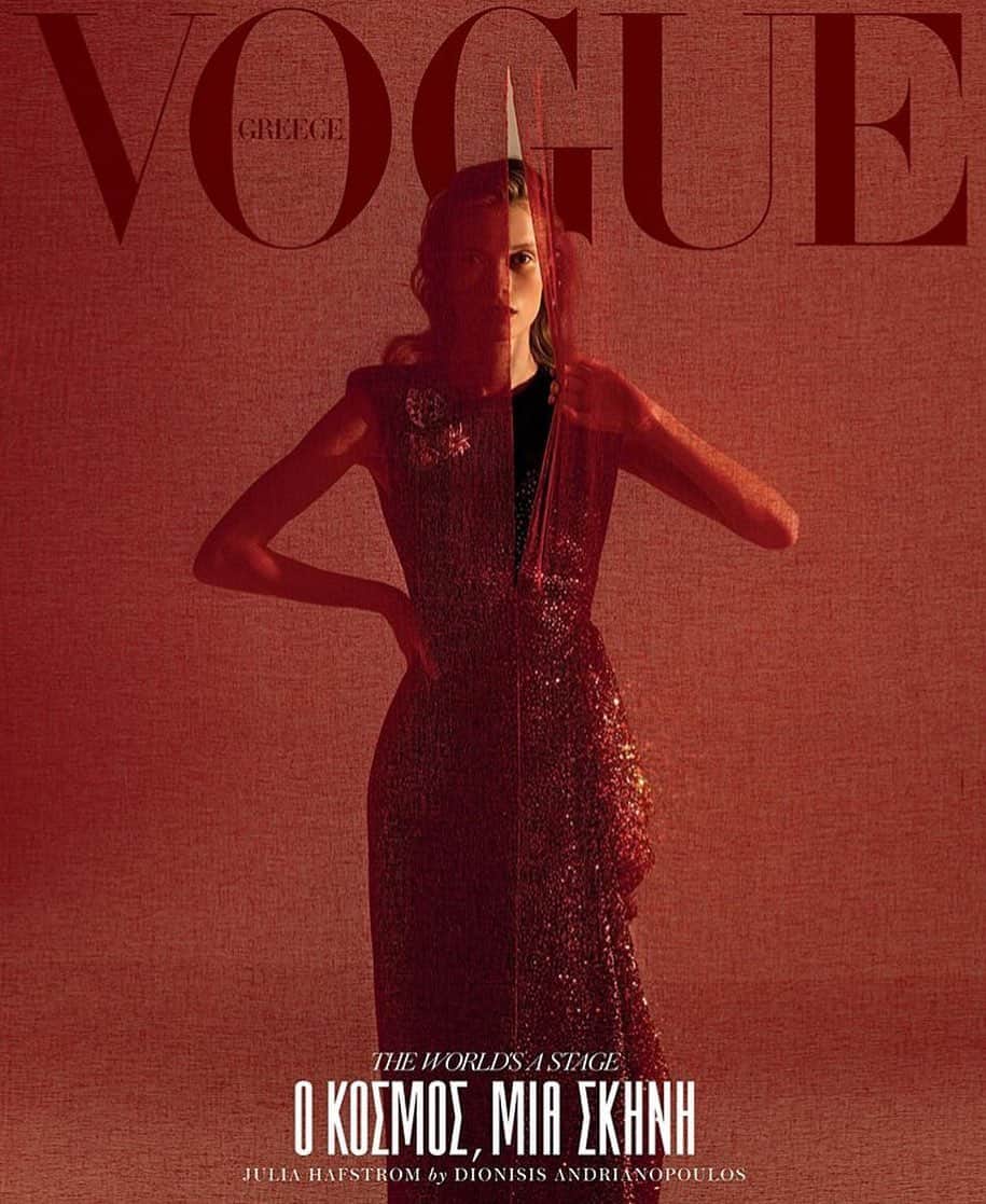 IMG Modelsさんのインスタグラム写真 - (IMG ModelsInstagram)「Peeking Thru. 👁 @juliahafstrom11 takes the cover of the new @voguegreece. #📷 @d_andrianopoulos #👗 @nicholasgeorgiou_ #✂️ @stefanos.vasilakis #💄 @vivian_katt #👸🏼 #IMGstars」9月22日 15時39分 - imgmodels