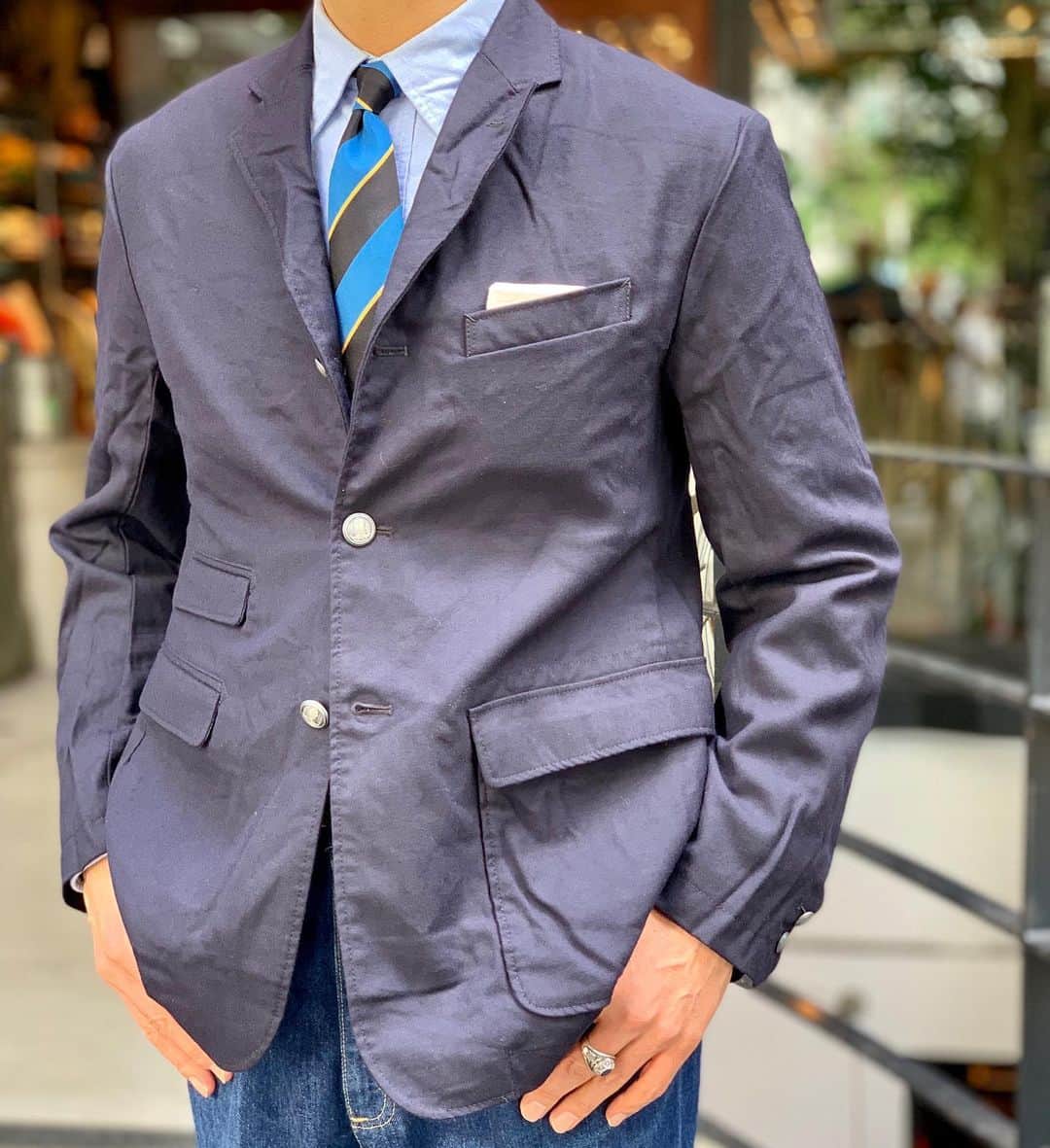 のインスタグラム：「＜ENGINEERED GARMENTS × BEAMS PLUS＞ ﻿ #beams #beamsplus #beamsplusharajuku #harajuku #tokyo #japan #engineeredgarments #midfieldblazer #blazer #blazerstyle  #mensfashion #menstyle #menswear」
