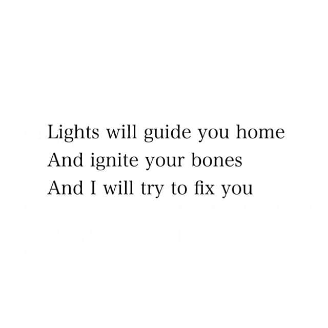 安倍実香のインスタグラム：「#coldplay #fixyou #lyrics」