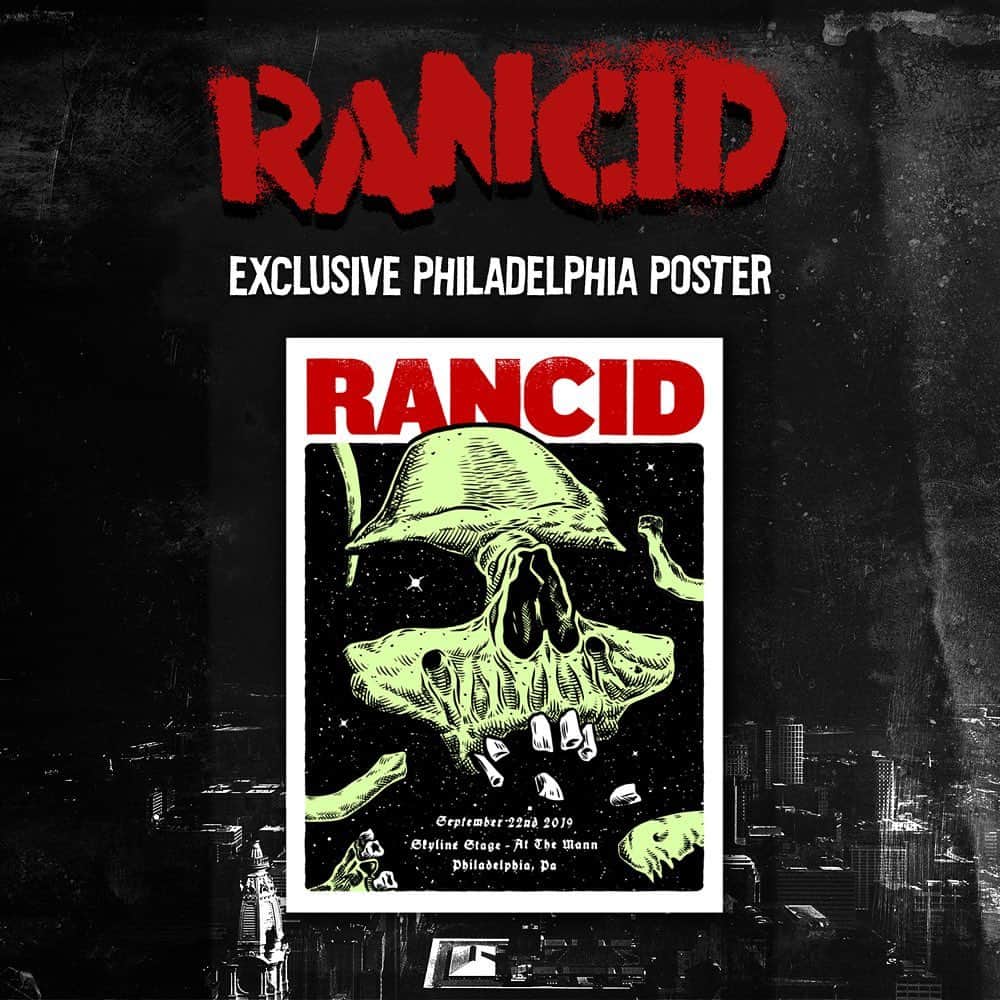 Rancidさんのインスタグラム写真 - (RancidInstagram)「Philly see you tonight! Swipe for your exclusive poster  Art by @jpflexner 📷: @bjpapas」9月23日 2時43分 - rancid