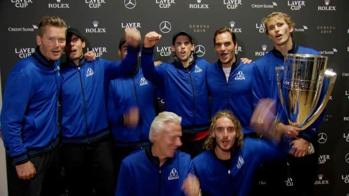 ロジャー・フェデラーのインスタグラム：「3 peat in Geneva🇨🇭 #lavercup #squad」