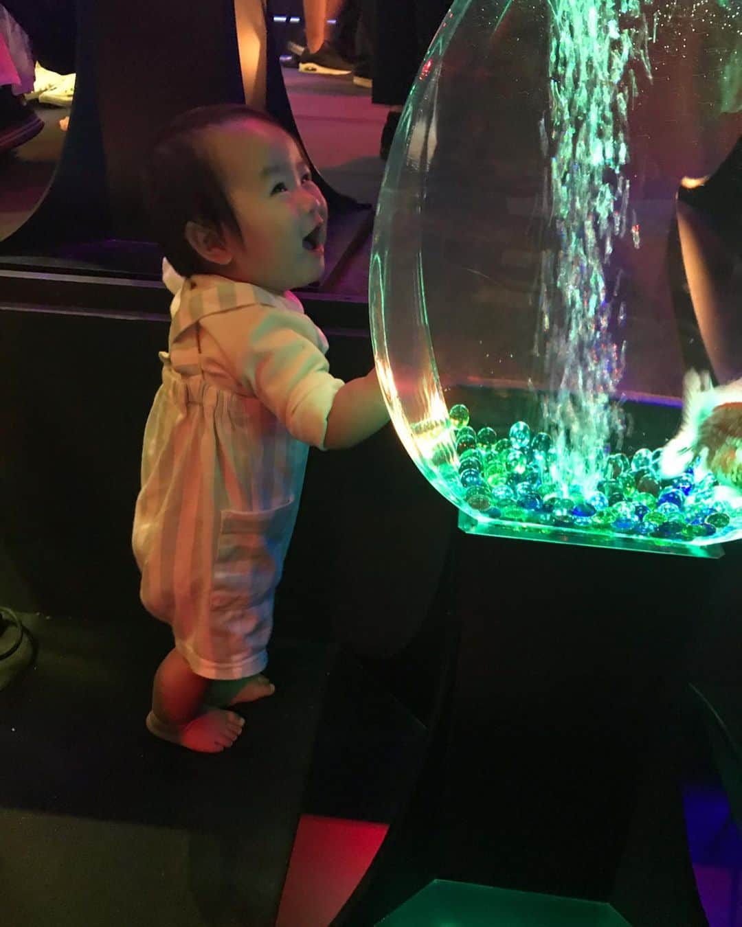 河内麻沙美さんのインスタグラム写真 - (河内麻沙美Instagram)「#aquarium 🐠 ． ． アートアクアリウムに行ってきたよ🤗✨ どこを見てを幻想的で、ほんとにアートだった🥰‼️ LILIもRIKUも目をキラキラさせて見てたよ🤩❣️ ． 兄夫婦と行ったんだけど、子供たちをよく面倒見てくれるから、アクアリウムの中では久しぶりに一瞬だけデートをしているような気持ちになった☺️💕 ． 今日で終わっちゃうみたいだね💦 ここでネックレスを無くしてしまうショックな出来事もあったけど… 気持ちを切り替えて、パパにおねだりしよっ❤️w ． #アートアクアリウム#アクアリウム#アート#金魚#幻想的#素敵#デート#夫婦#子連れ#子連れお出かけ#夫婦の時間#リンクコーデ#親子リンクコーデ#キッズファッション#キッズコーデ」9月23日 18時49分 - masamikouchi