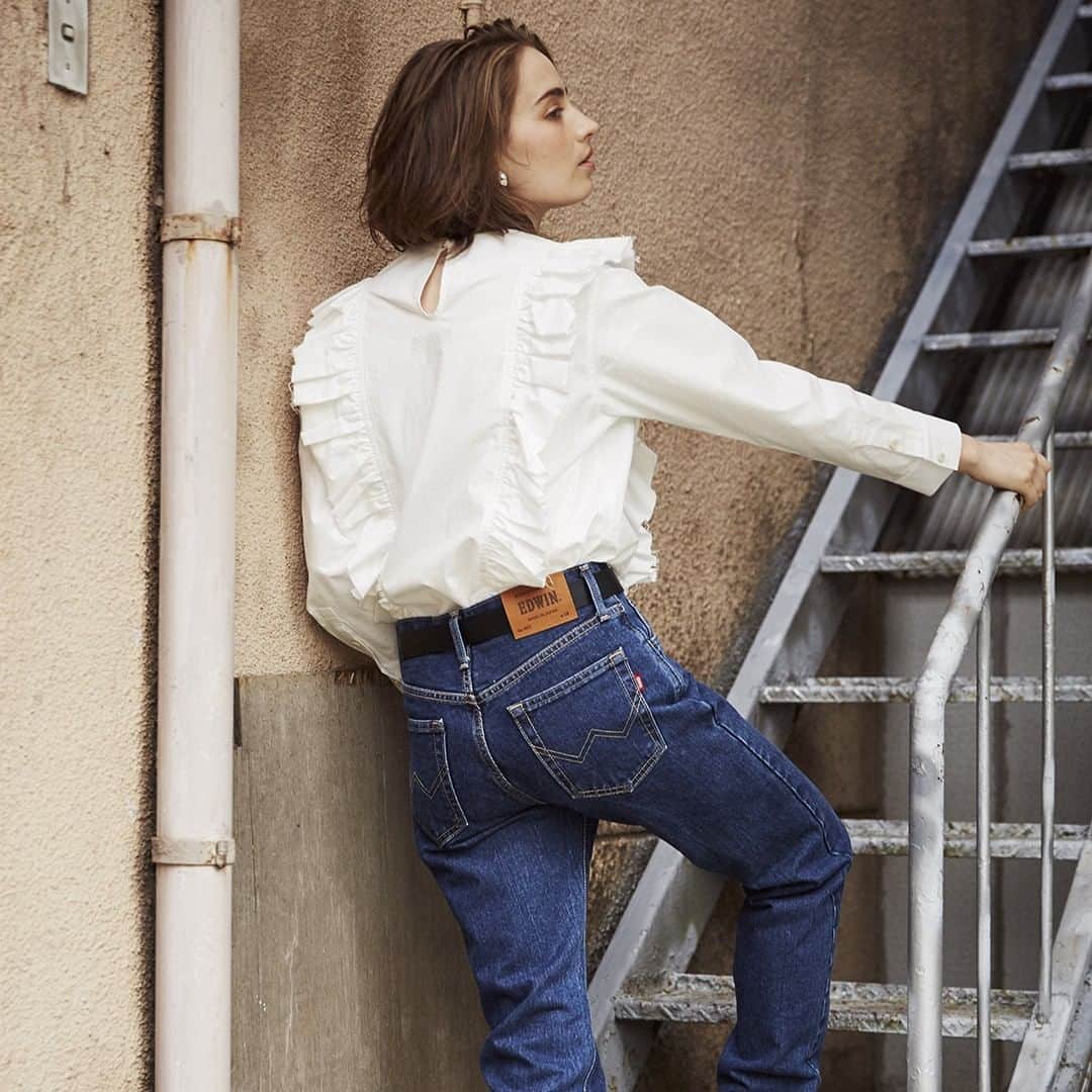 のインスタグラム：「ジーパン女子 @flowerinoise #ジーパン女子 #gパン女子 #メンズを穿く女子 #Boyfrienddenim #Boyfriendjeans #edwin_japan #edwin #edwinjapan #madeinjapan #エドウイン」