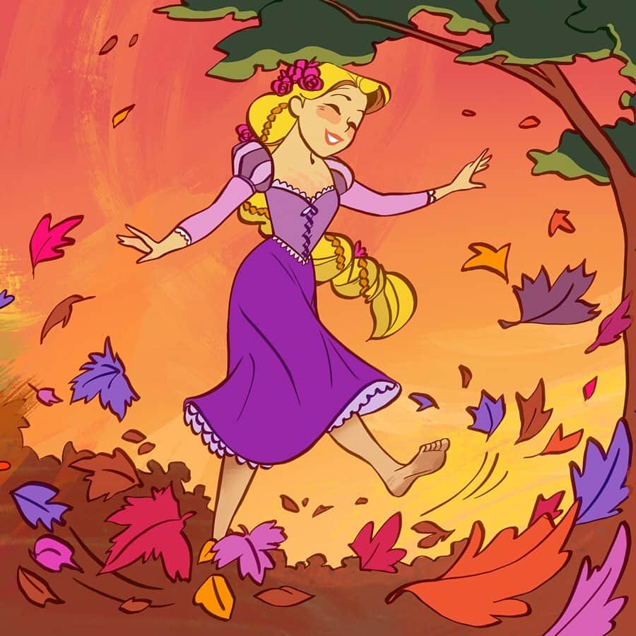 Disneyさんのインスタグラム写真 - (DisneyInstagram)「The leaves are falling and nature is calling. Happy #FirstDayOfFall from @thedisneyprincesses. 🍂」9月24日 4時05分 - disney