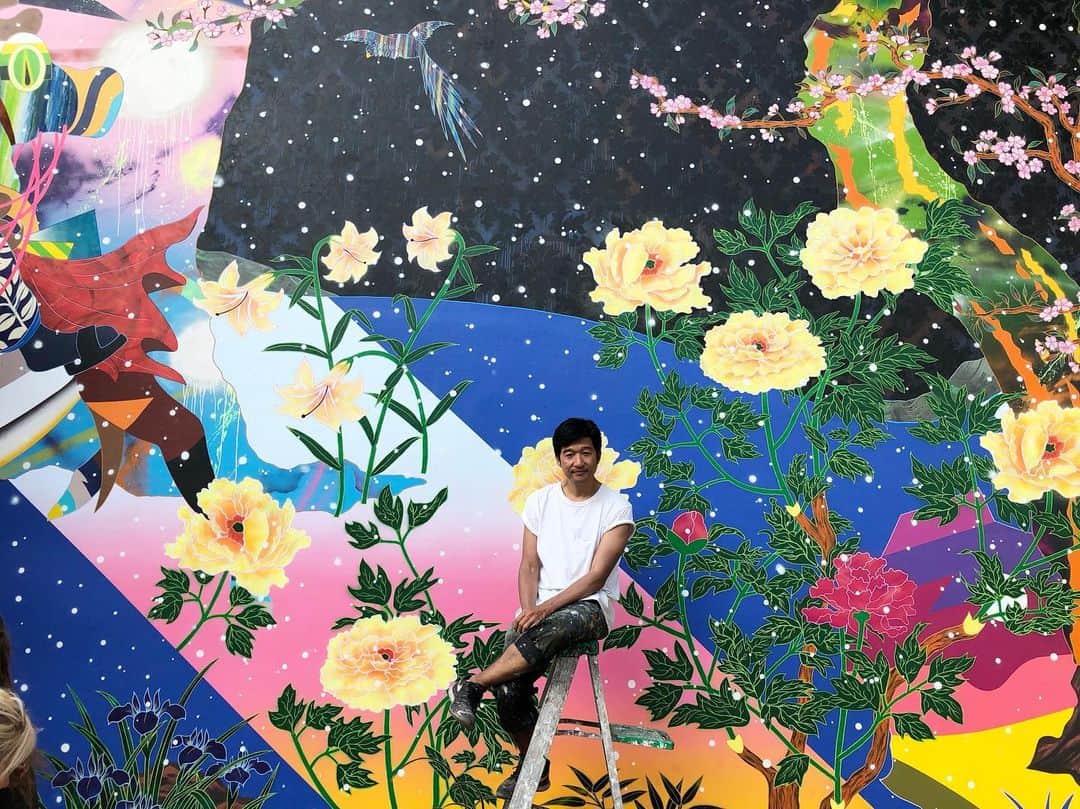 松山智一のインスタグラム：「Day 14, last day begins, the real final touches  #bowerywall」