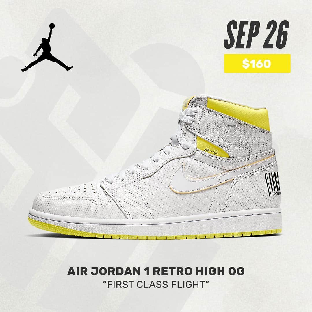 Sneaker Newsさんのインスタグラム写真 - (Sneaker NewsInstagram)「#SNReleaseAlert : The Air Jordan 1 Retro High OG "First Class Flight" releases on September 26th in adult and grade school sizes. Tap the link in our bio for a store list.」9月23日 23時31分 - sneakernews
