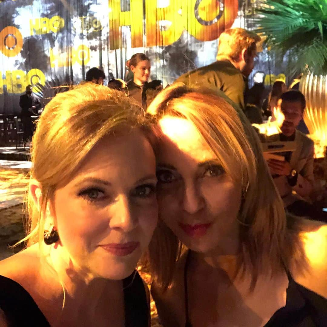 メリッサ・ジョーン・ハートさんのインスタグラム写真 - (メリッサ・ジョーン・ハートInstagram)「Took my girl @Tara strong (sabrina goes to Rome/ down under/ Molly dolly) to the @hbo party last night and had a wonderful evening with my mom @paulajhart56 & stepdad @selfieleslie and reminiscing with some of our fabulously talented and Emmy winning friends including the special effects producer Steve Kullback who went from our little Sabrina show to a show called Game of Thrones you might have heard of. #whatafunnight Styled by @nataliehoseltonstyle  Dress: #VitorZerbinato Makeup: @mariedelprete  Hair: @annamariaorzano  Jewels: Daniella Kronfile Clutch: @JimmyChoo Shows: @Schutz」9月23日 23時48分 - melissajoanhart