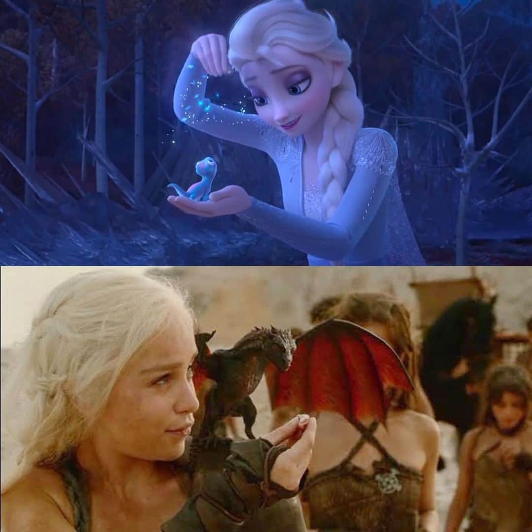 9GAGさんのインスタグラム写真 - (9GAGInstagram)「Mother of dragons: a song of ice and fire⠀ By ittargaryen | TW⠀ -⠀ #frozen2 #gameofthrones #samesamebutdifferent #9gag」9月24日 0時00分 - 9gag