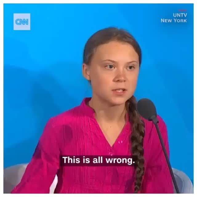 マックス・カーバーのインスタグラム：「“This is all wrong. I shouldn’t be up here. I should be back in school on the other side of the ocean. Yet, you all come to us young people for hope. How dare you? You have stolen my dreams and my childhood with your empty words, and yet I’m one of the lucky ones. People are suffering. People are dying. Entire ecosystems are dying. Entire ecosystems are collapsing. We are in the middle of mass extinction and all you can talk about is money and fairytales of eternal economic growth. How dare you?” - @gretathunberg」