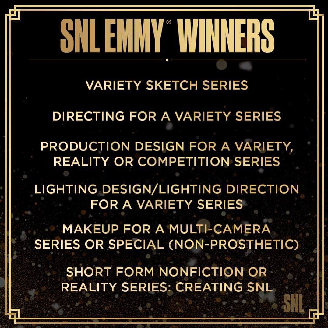 Saturday Night Liveさんのインスタグラム写真 - (Saturday Night LiveInstagram)「𝗖𝗢𝗡𝗚𝗥𝗔𝗧𝗦 to all our Emmy winners! 🏆」9月24日 5時30分 - nbcsnl