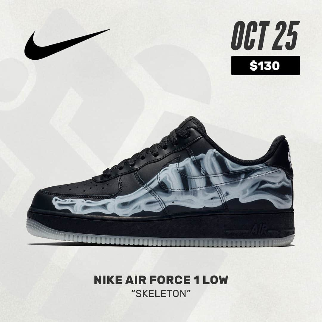 Sneaker Newsさんのインスタグラム写真 - (Sneaker NewsInstagram)「#SNReleaseAlert :  The Nike Air Force 1 Low “Skeleton” returns with a new black colorway above the X-Ray’d foot graphic. Hit the link in our bio for a detailed look.」9月24日 6時33分 - sneakernews