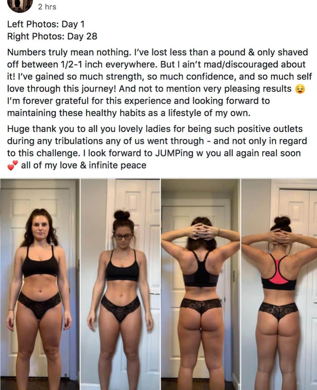 Nicole Mejiaさんのインスタグラム写真 - (Nicole MejiaInstagram)「Swipe for a couple before and afters + testimonials from past JUMPs. 👈🏼 These ladies had varying results in weight loss but all saw positive growth during the 28-day program. Seeing their smiles and reading their words warms my heart and gets me pumped for our final 2019 JUMP! ***This Friday, 9/27, is the last day to signup for our 9/30-10/27 round. I hope seeing these motivates you to join us if the program speaks to you. Daily guidance on what to eat, how to move, and a focus of personal growth.🌱 There’s more deets on Jump in my bio! @lulyapp #takingthejump」9月24日 7時37分 - nicole_mejia