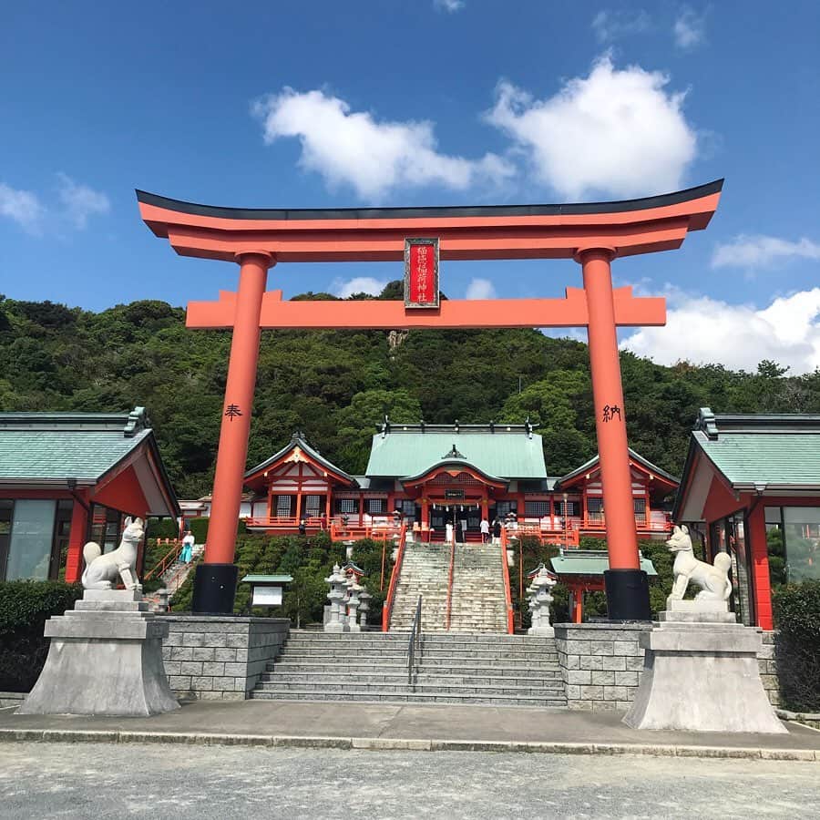 塚田文さんのインスタグラム写真 - (塚田文Instagram)「山口県北西部満喫旅(2)  山口県下関市豊浦町  福徳稲荷神社 (御利益は幅広くなんでも大丈夫そうです（笑）) 響灘を望む高台にあって、眺めは最高に良い👍✨夕日の時間がお薦めtimeだったみたい😅  夕日に合わせた観光地巡りってなかなか難しい😣。夕日が思ったように見えないことが多いから。  但しここは何時に行っても景色が良いことに間違いは無いので、ちょこっと寄り道スポットに最適です✨  個人的な注目処は千本鳥居⛩  ん😶❓あれ😮⁉️ よく見たらおそらくビニールパイプ製✨ 親近感わく現代的な鳥居で😬✨ もとい、朱塗りの大鳥居の奥に広がる海と島の景色は一見の価値有りです🎌  川棚グランドホテルから車で15分ほどの距離。  瓦そばたかせで遅めのランチ→川棚温泉でひとっ風呂→福徳稲荷で夕日……そんなコース展開も良いと思います🚗💨 黄金色の美しい稲穂を見ながらのドライブでした。  #山口県観光 #山口県 #下関市豊浦町 #響灘 #福徳稲荷神社 #眺めがいい #夕日がきれいな場所 #千本鳥居 #ビニールパイプ  #japantrip #japantravel #yamaguchi #yamaguchiken #shimonoseki #toyouracho #fukutokushrine #sunsetspot #viewpoint #thousandtoriigates #madebypvc」9月24日 11時44分 - tsukadaaya1976