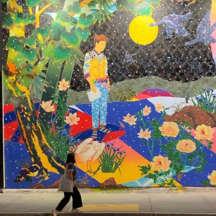 松山智一のインスタグラム：「Experience it virtual , and come visit in person #bowerywall 🙏👍🙏👍」