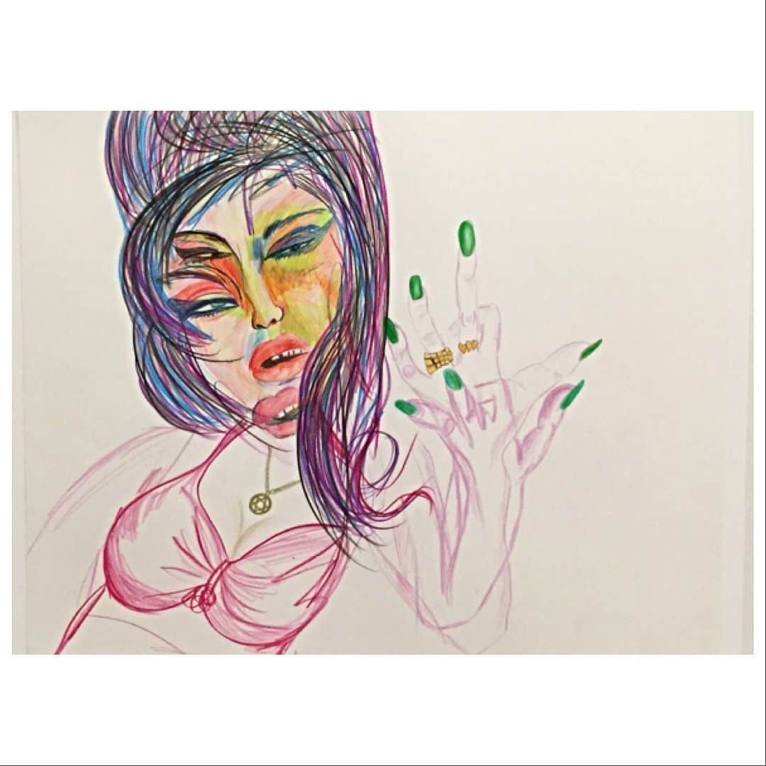 マット・ディロンさんのインスタグラム写真 - (マット・ディロンInstagram)「Rachel Harrison drawings of Amy Winehouse. A full scale survey, 25 years of Rachel’s work, is up and running at the Whitney museum of American Art. “LIFE HACK” 💪🏼 #rachelharrison #amywinehouse #lifehack @whitneymuseum_」10月24日 9時17分 - mattdillon