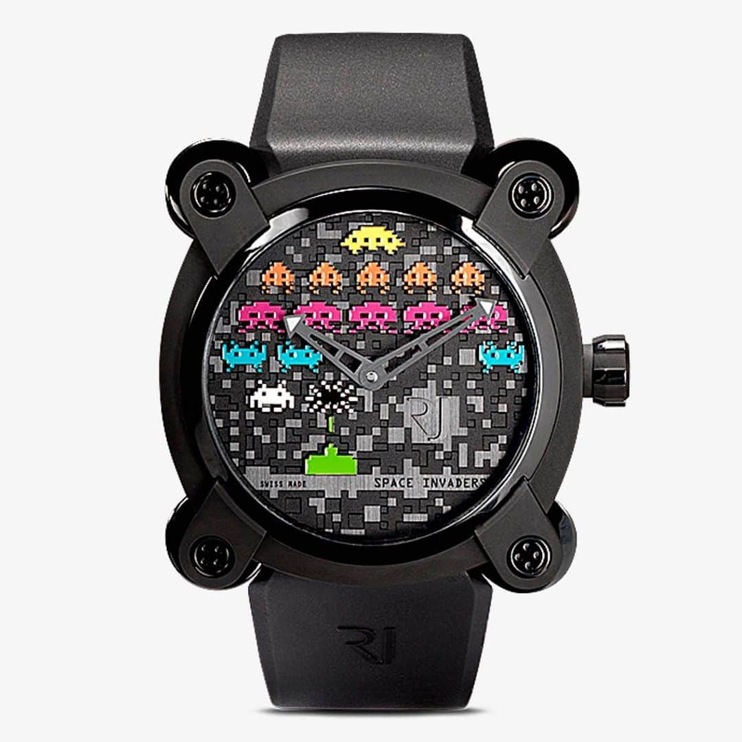 HYPEBEASTさんのインスタグラム写真 - (HYPEBEASTInstagram)「@hypebeastsyle: Swiss timepiece manufacturer @rjxwatches has unveiled a brand-new Moon Invader Space Invaders Pop 46mm wristwatch. This unique and playful watch combines various elements of the retro video game Space Invaders. Hit the link in bio for full details on the RJ Watches Moon Invader Space Invaders Pop 46mm, and pick one up from @brownsmens for $15,700 USD.⁠⠀ Photo: Browns」10月20日 22時38分 - hypebeast