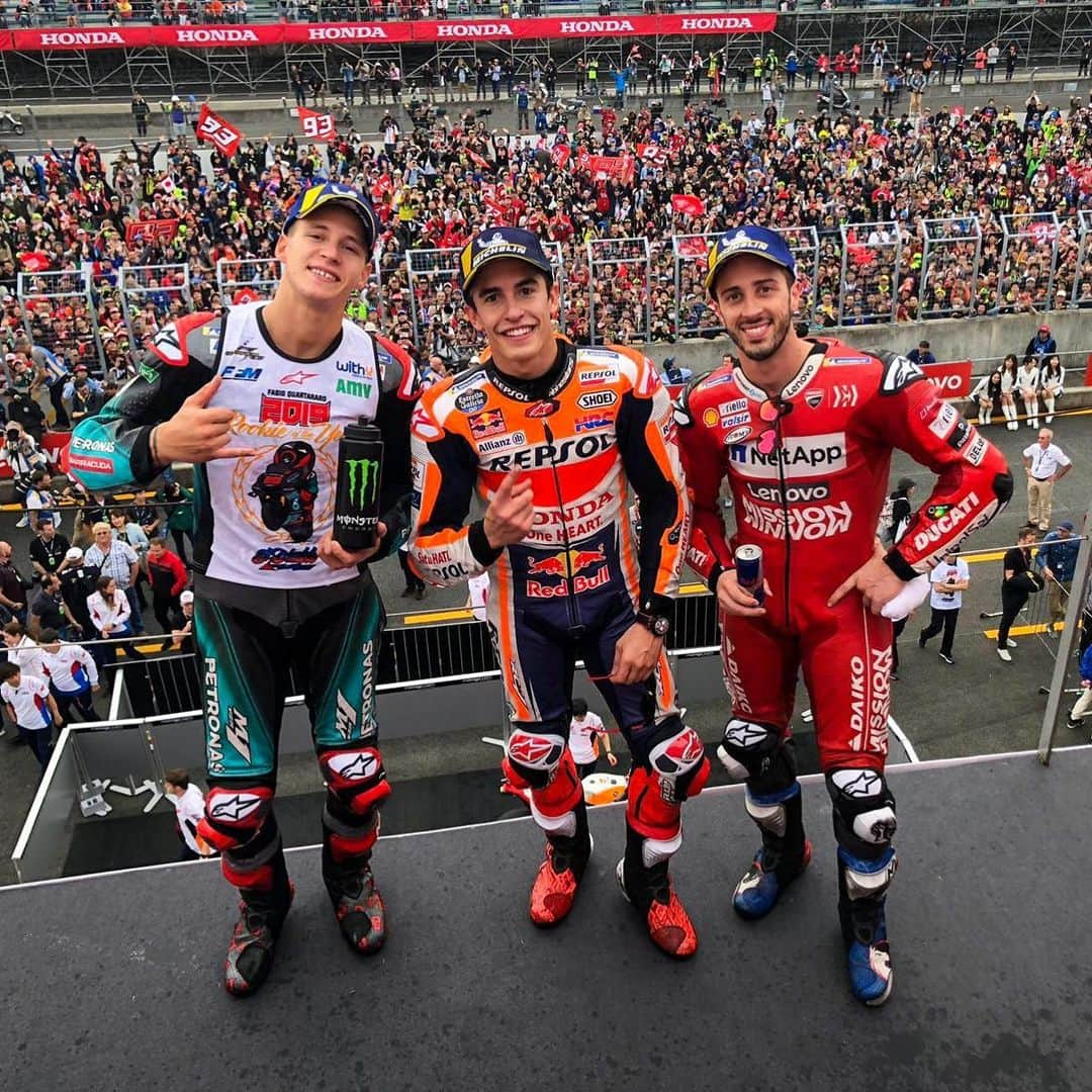 MotoGPさんのインスタグラム写真 - (MotoGPInstagram)「Your #JapaneseGP 🇯🇵 podium 🏁 // #MotoGP #MM93 #FQ20 #AD04 #Motorcycle #Racing #Motorsport」10月20日 16時11分 - motogp