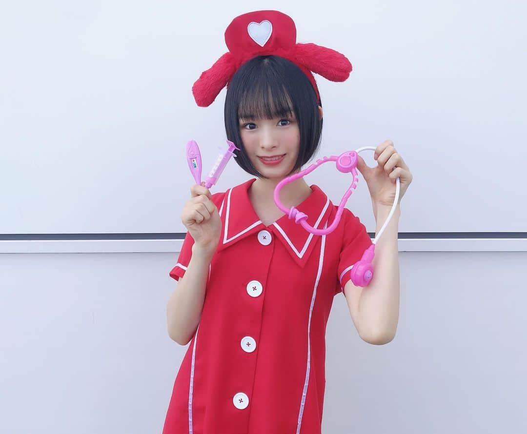 高倉萌香のインスタグラム：「. ナースの仮装でした💉 . みんなはどんなのがすきかな〜？🙋‍♂️ ハロウィンはたくさん仮装できておもしろいね😳」