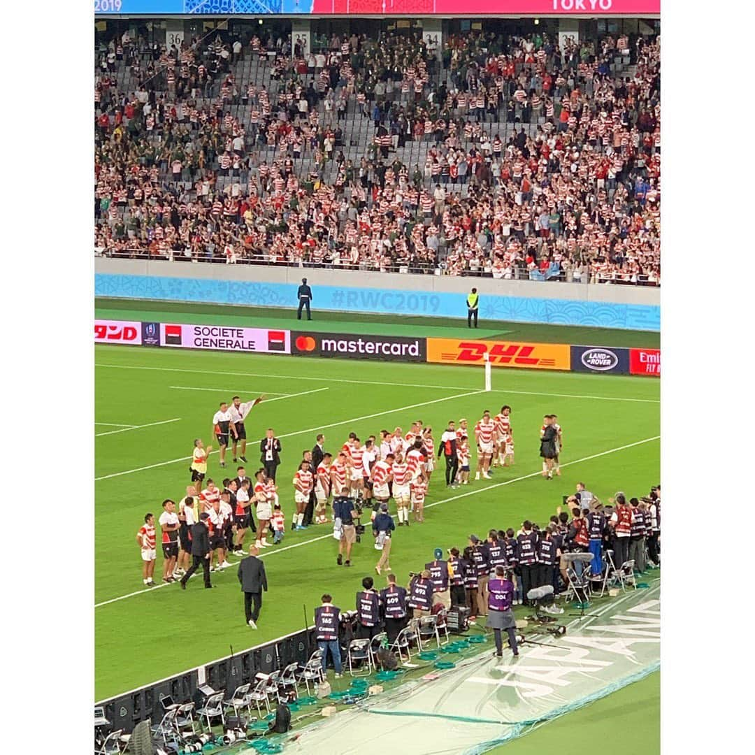 中田奈沙さんのインスタグラム写真 - (中田奈沙Instagram)「I love japan🇯🇵 I love rugby🏉 感動をありがとう🥺❤️ 初のベスト8、しかも日本開催の 素晴らしい試合を生で観戦できたこと 一生忘れない😭 * @japan_rugby @rugbyworldcup @rugbyworldcupjp * #rwc2019 #japanrugby #oneteam #braveblossoms * * #japan #rugby #rugbyworldcup2019 #me #southafrica #best8 #tokyo #teamjapan #rugbyworldcup #thankyou #canterbury #ラグビー #準々決勝 #ベスト8 #日本 #南アフリカ #南ア #ラグビーワールドカップ2019 #味の素スタジアム #味スタ #東京 #中田奈沙 #日本代表 #お疲れ様でした #感動 #ありがとう」10月21日 0時27分 - nasa_nakada