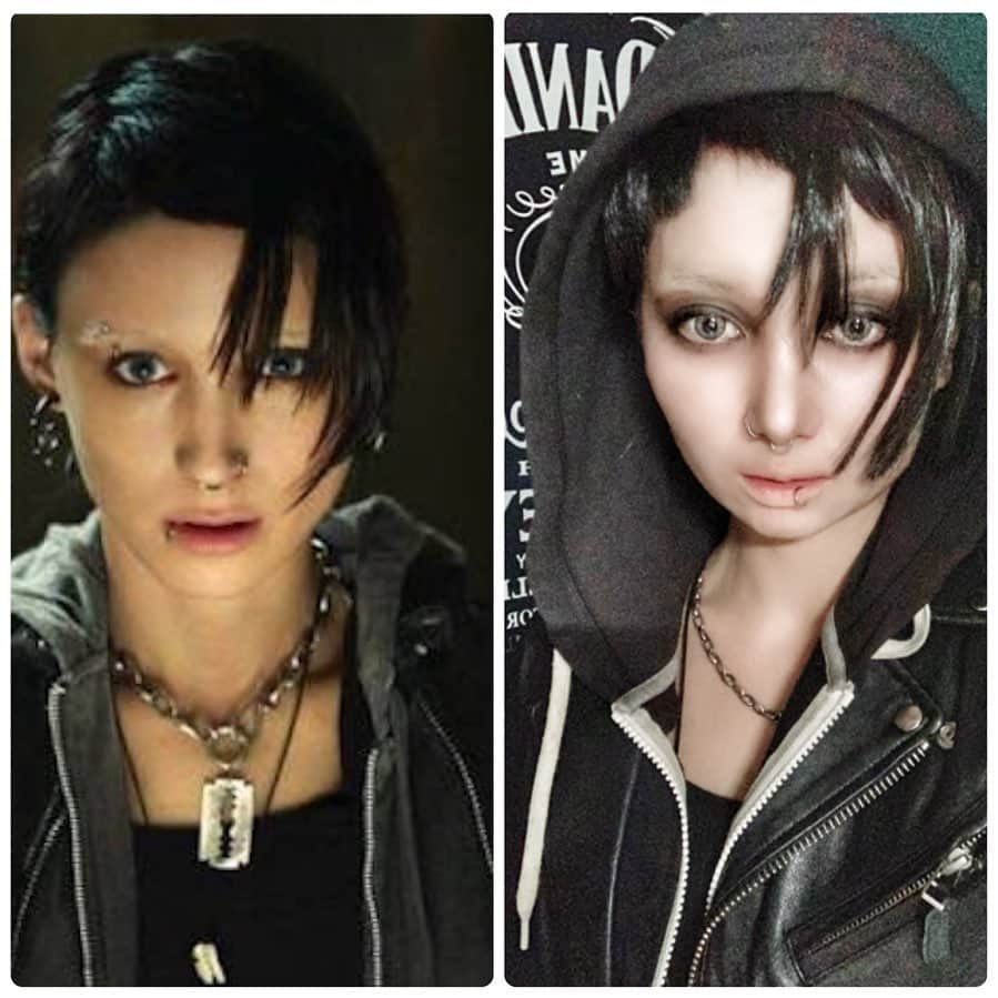 チアコマさんのインスタグラム写真 - (チアコマInstagram)「. . #thegirlwithdragontattoo #cosplaysidebyside . . #ドラゴンタトゥーの女 . . 人間のコスプレ🧑🧝‍♀️💃❤️ 次のホココスも人間のコスプレ予定♡ 今んところ #ジョン・スノウ と #デナーリス で 行く予定🤤♡ . . 絶対に集まらん併せやけど #ゲームオブスローンズ と #ストレンジャーシングス の併せがしたい🤦🏼‍♂️🧝‍♀️❤️ . . #人間のコスプレ #ルーニーマーラ #rooneymara #lisbeth #リスベット #海外ドラマ #millenium #ミレニアム #cosplay #コスプレ #ハロウィン #halloween #makeup #outfit #fashion」10月21日 0時54分 - chiakoma_cosplay