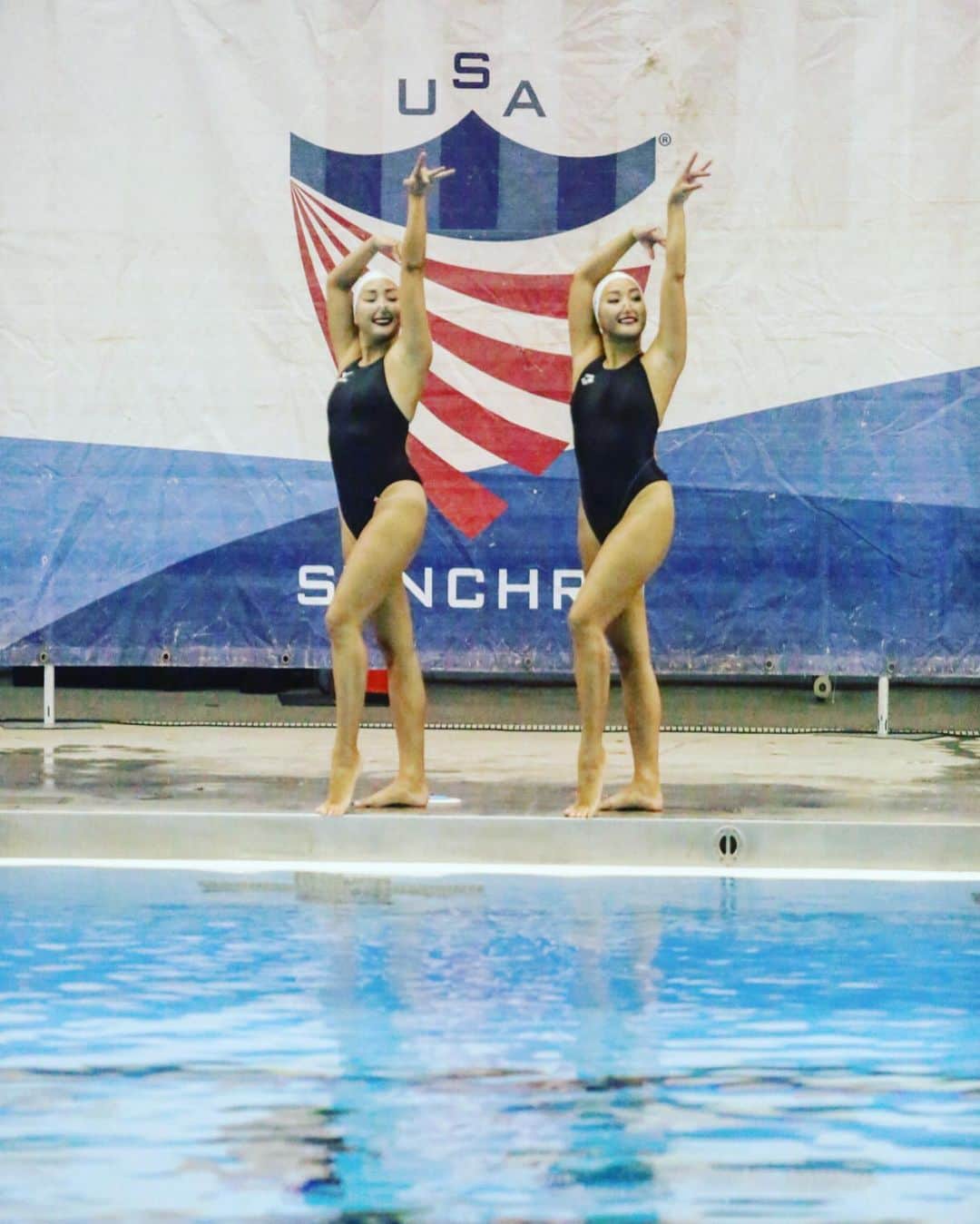 木村真野のインスタグラム：「#artisticswimming #synchro #mayasaya #usmasters #tupelo #water #swimmers #twins #duet #start #withmusic」