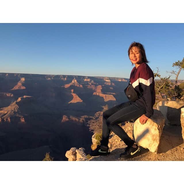 赤瀬紗也香のインスタグラム：「❁. Day off🧡 最後のオフはグランドキャニオン⛰ サンセットがとっても綺麗でした〜！ . #grandcanyon #arizona #sunset」