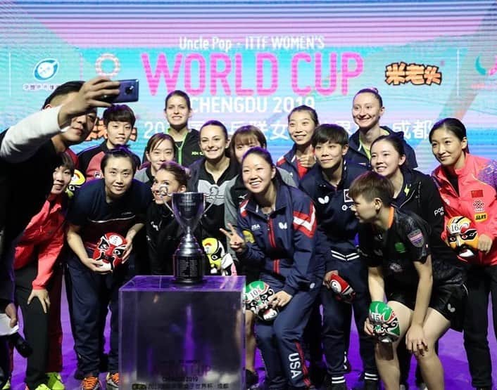 WU Yueのインスタグラム：「I'm looking forward to seeing a better self #ittfworldcup2019」