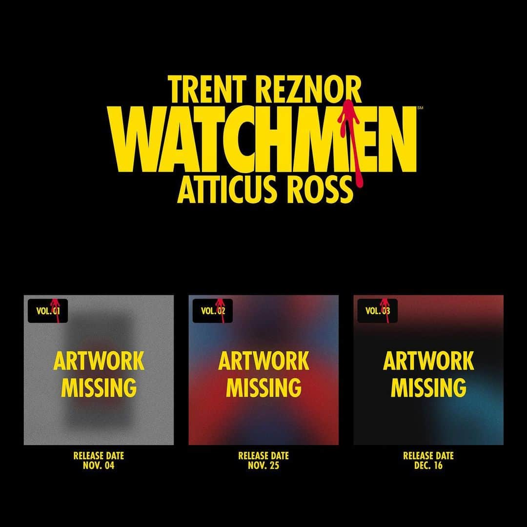 ナイン・インチ・ネイルズのインスタグラム：「HBO’s Watchmen has begun! Three Volume Original Score from Trent and Atticus now available to preorder. Visit NIN.com for more details and to preorder. #WatchmenHBO」