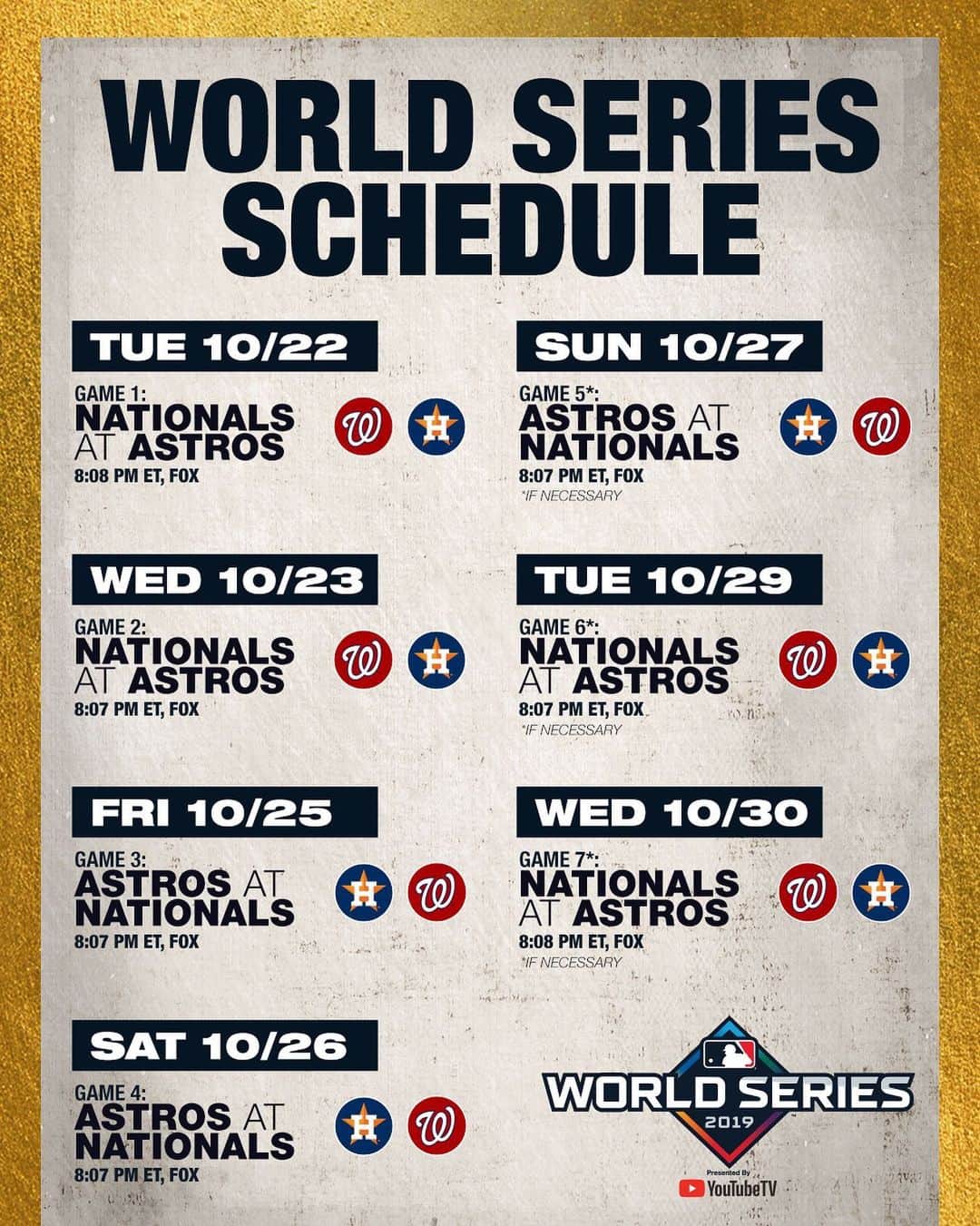 MLBさんのインスタグラム写真 - (MLBInstagram)「Don’t miss a game. #WorldSeries」10月22日 11時44分 - mlb