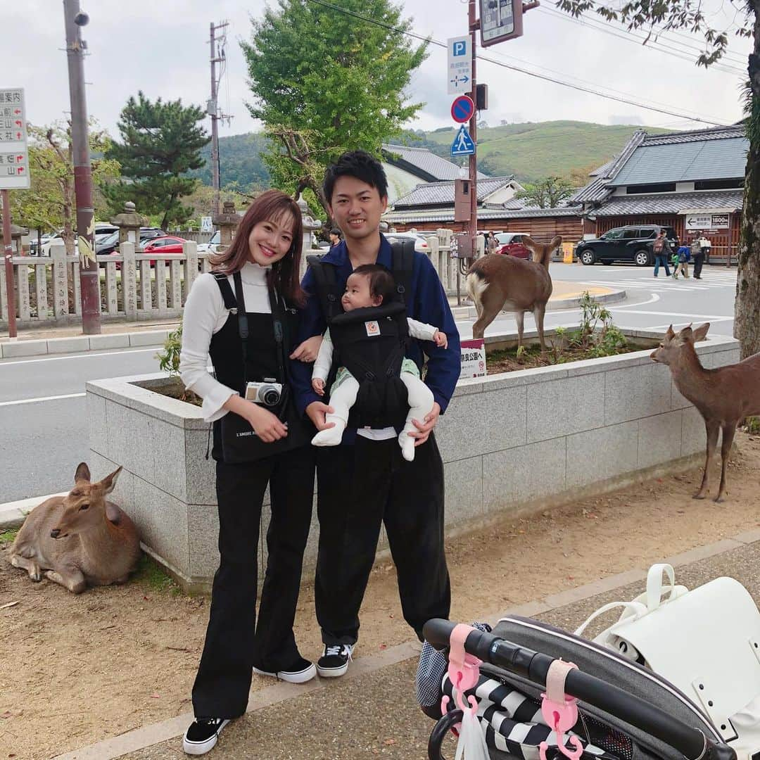 川畑ありささんのインスタグラム写真 - (川畑ありさInstagram)「奈良まで遠足👨‍👩‍👧♡ めっちゃ満喫できたしほんまに最高に楽しすぎた🥺！ 鹿は怖すぎたけど🦌w . このにこまろ、😛ってしてておもろい😂 . #family #thedays_of_nico」10月22日 6時05分 - princess_arisa