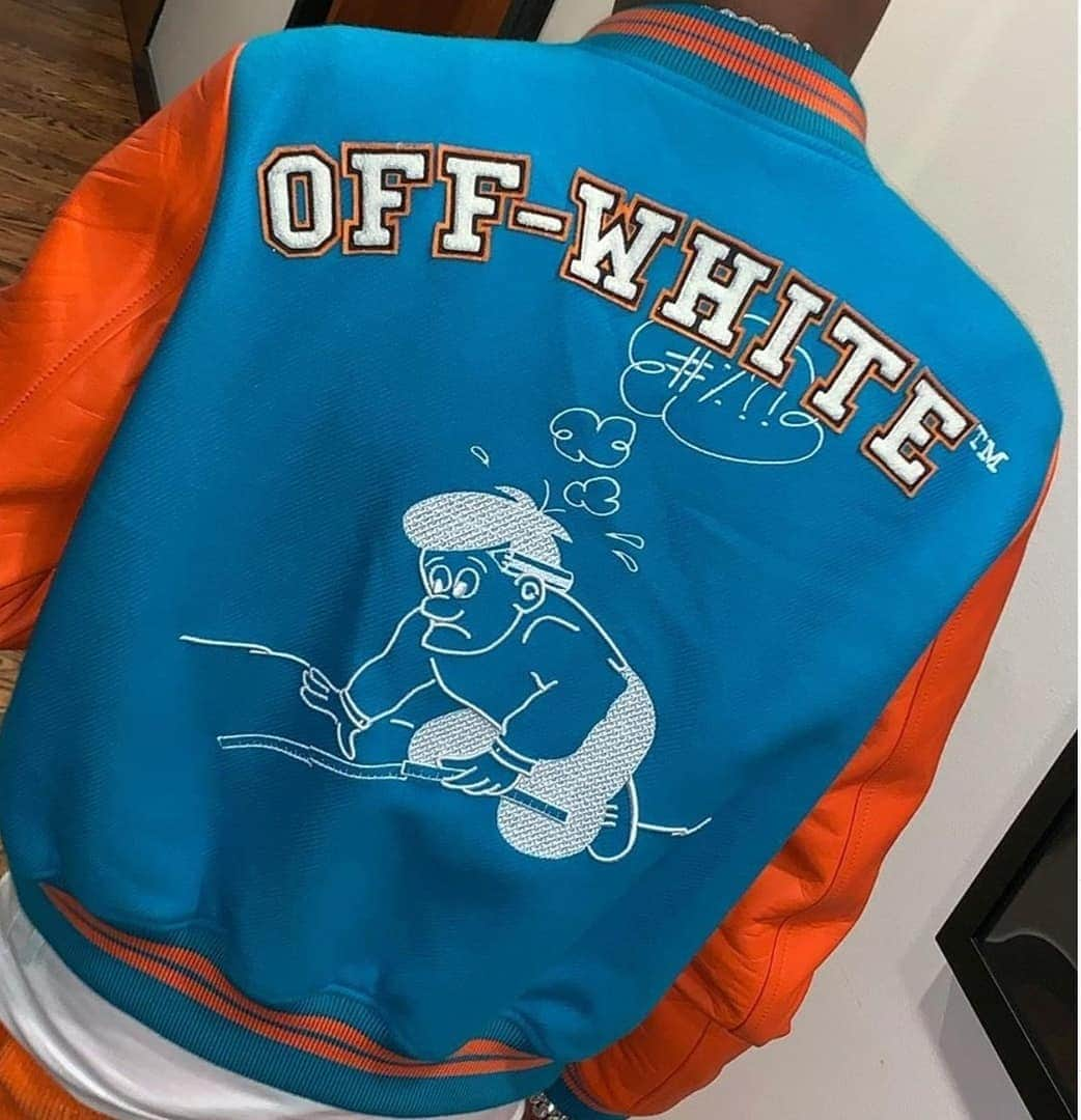 OFF-WHITE C/O VIRGIL ABLOHさんのインスタグラム写真 - (OFF-WHITE C/O VIRGIL ABLOHInstagram)「@lilbaby_1 in fw19 men's Off-White™ leather varsity jacket」10月22日 7時02分 - off____white