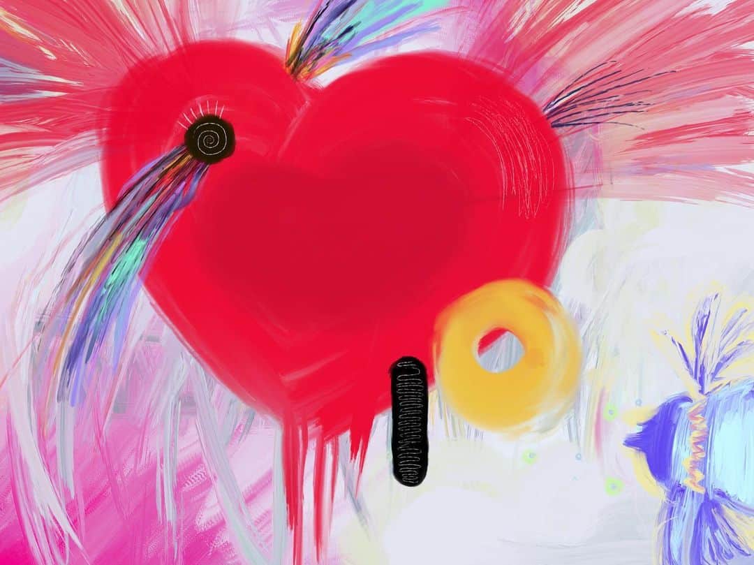 黒澤はるかさんのインスタグラム写真 - (黒澤はるかInstagram)「時差ボケで早朝3時半に目覚めたので、朝からお絵かき。  #はるかのお絵かき #heart #painting #paint #落書き」10月22日 7時45分 - haruka_offi