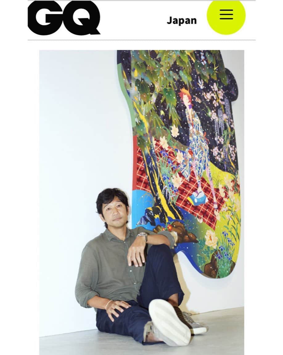 松山智一のインスタグラム：「Thanks to @GQJapan @GQ for the coverage and interview ••• NYのアート界隈で17年間サバイブしてきた松山智一という人の言葉は明瞭かつ、エネルギッシュだった。 . 彼は去る9月、アメリカでいちばん有名な壁にパブリックアートを描く偉業を成し遂げた。 . 先ほどOAされた「情熱大陸」で特集された “日本人（だけ）が知らなかった美術家”のこと、GQサイトに詳しく載ってます。幅20m×高さ6mの壁に挑んだ鬼の手数の制作風景の写真を見て僕は、息を呑んだ。巨大できめ細かいという離れ業。 . NYのバワリーミューラルにバンクシーの次に壁画を描いた日本人、松山智一を先週に取材した。 . https://www.gqjapan.jp/culture/article/20191020-matsuyama-tomokazu-interview . Photo: Raihei Okada 🙏🙏🙏 @okiura_gqjapan . #松山智一 #TomokazuMatsuyama #BoweryMural #ny #newyork #art #artist #live #painting #mural #graffiti #graffitiart #pubricart #untitled #street #情熱大陸」