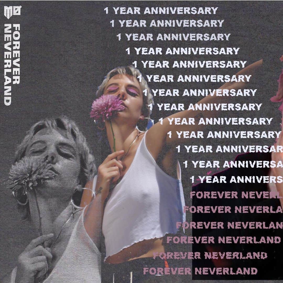 MOのインスタグラム：「WOAH can’t believe it’s been a year! 😵✨Thanks for celebrating with me sweeties - makes me SO excited to see all your anniversary love 😍💕 What is your favorite song and ALSO what is your favorite music video from Forever Neverland? 🧚‍♂️♾🖤」