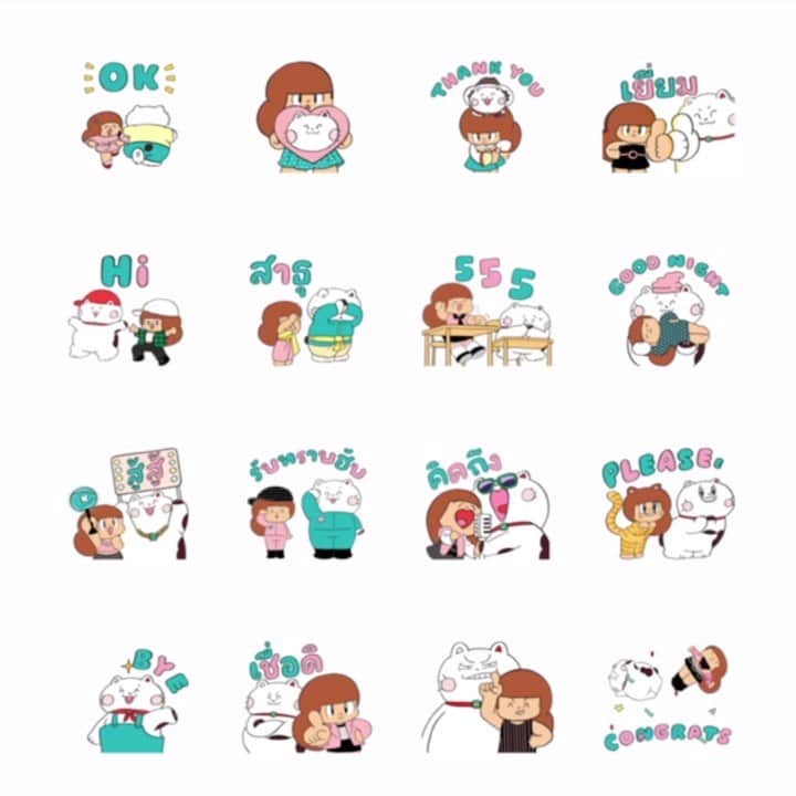 のインスタグラム：「FREE! Line Sticker Peep-Chan x Mamuang โดย Kbank  สติ๊กเกอร์เซ็ต3 เซ็ตสุดท้ายแล้ว โหลดกันนะครับ 🇹🇭Thailand only」