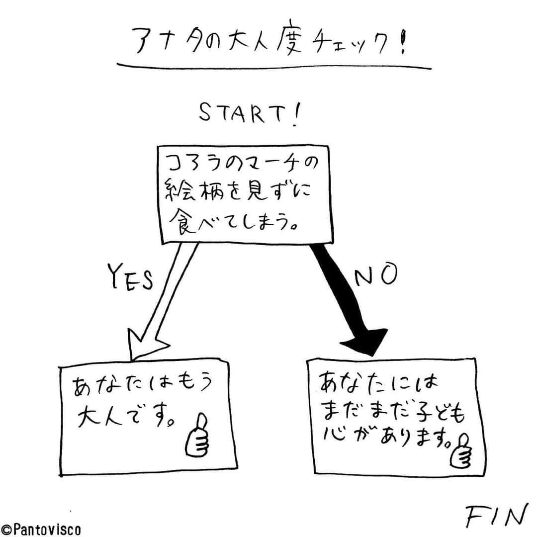 pantoviscoさんのインスタグラム写真 - (pantoviscoInstagram)「『大人度チェック』 あなたはどちら？ #信ぴょう性なし #独断と偏見  へチタケシリーズ初期のネタの応用編」10月22日 18時03分 - pantovisco