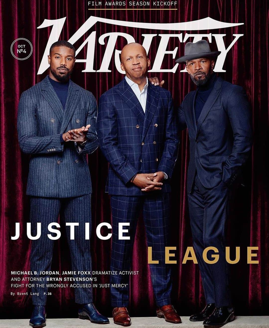 マイケル・B・ジョーダンのインスタグラム：「Im honored to have portrayed the incredible Bryan Stevenson & work along side the brilliant @iamjamiefoxx 🙏🏾🙏🏾 #justmercy #variety」
