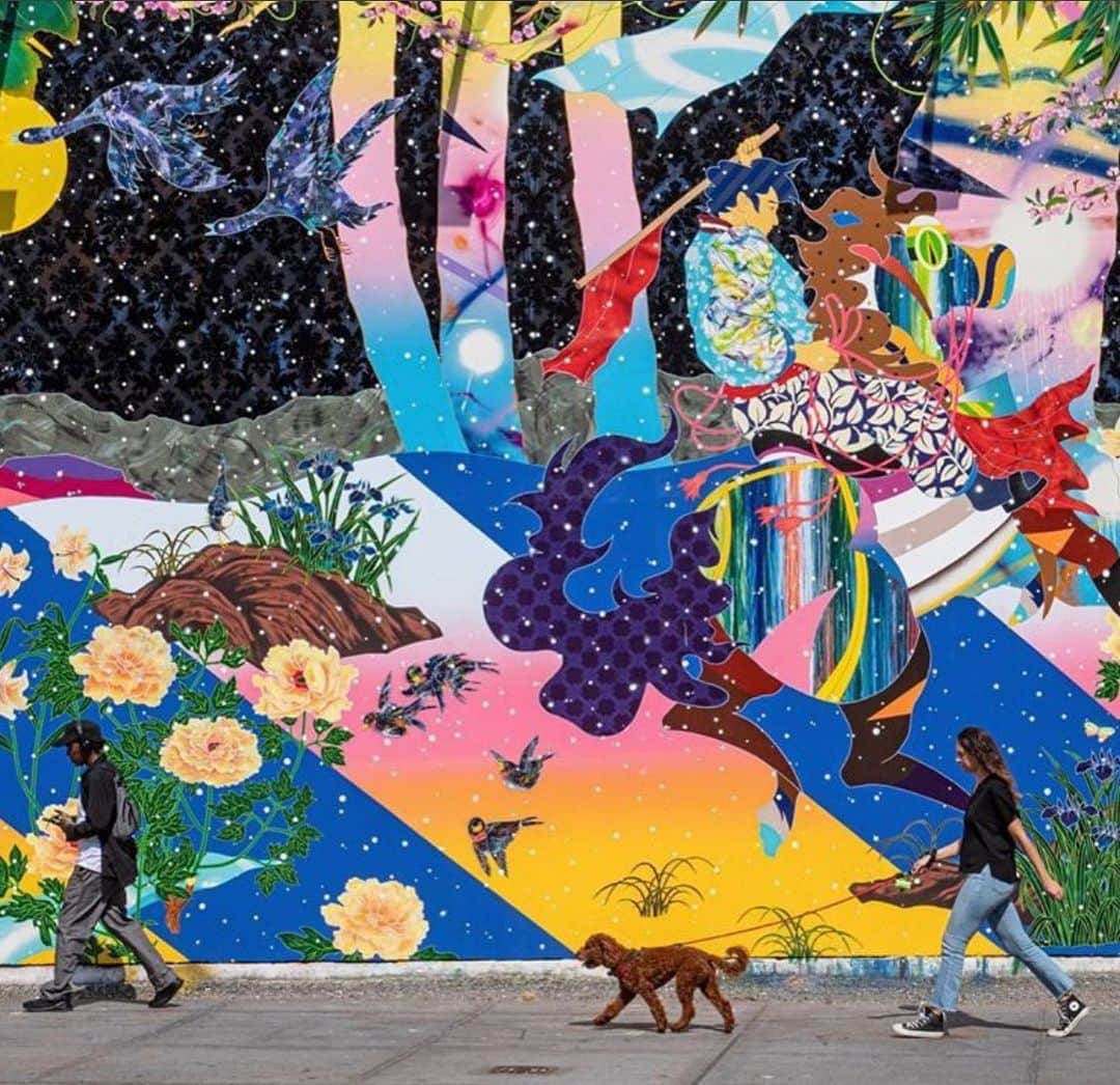 松山智一のインスタグラム：「#Repost @shantelle_rodriguez ・・・ Matzu x Bowery Wall 🤩 📷 @marthacoopergram」