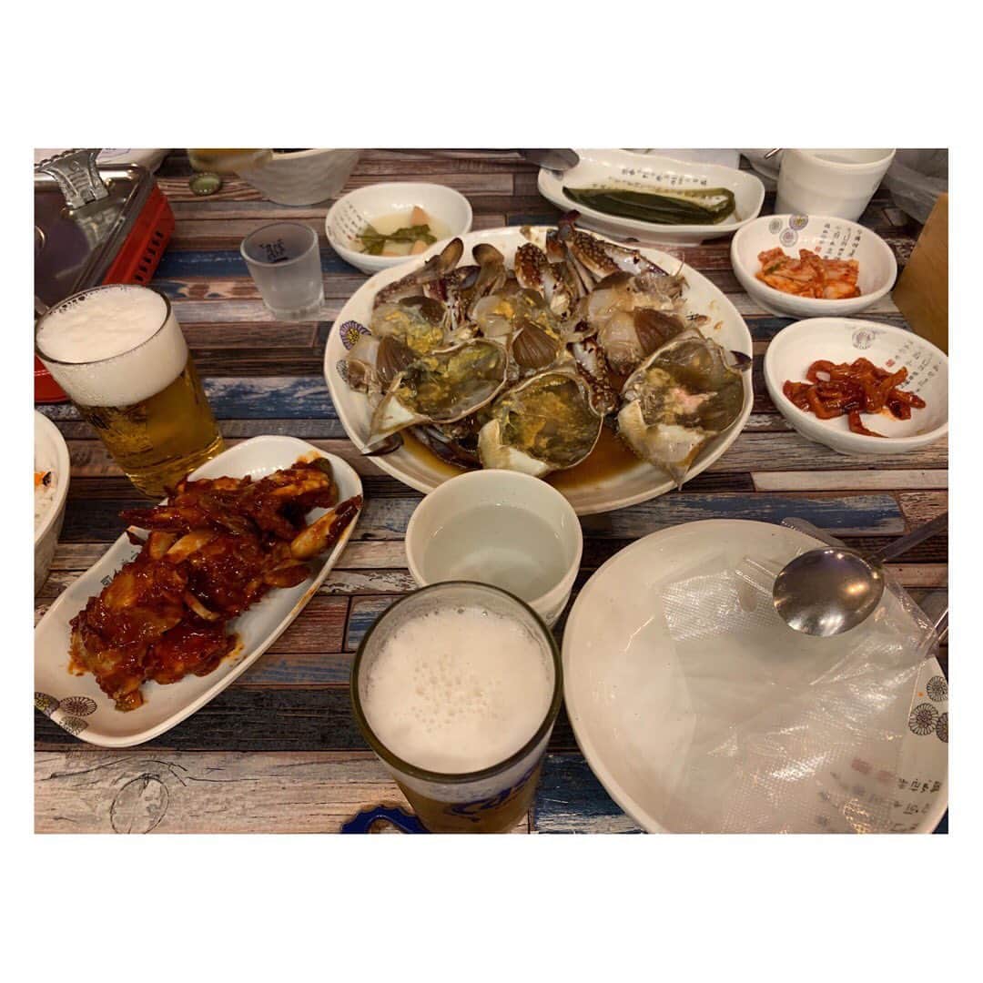 謝依旻さんのインスタグラム写真 - (謝依旻Instagram)「数ヶ月前の韓国旅行の写真✈️✨ ひたすら食べて、飲んで、買い物して、久しぶりにパクちゃんとミリちゃんにも会えて❣️短い滞在期間だったけど、楽しい旅行でした☺️✨ (あのお二人は、やはり強かった🍺✨ . . ✨中文版✨ 幾個月前去韓國旅行的照片～🤳每天都在吃吃喝喝買東西～☺️ ✨旅行期間雖短，但是每天都玩得很開心～✨當然最開心的還是見到了好久不見的朋友☺️✨ 期待下次的相聚❣️ #韓国旅行 #korea #travel #正の字会　#メンバー  #囲碁大使 #戸島花 #囲碁棋士 #万波奈穂  #下坂美織　(休会中 #奥田あや  #謝依旻 #スペシャルゲスト #朴志娟 #金美里  #みんなよく食べる ✨ #カンジャンケジャン#焼肉　 #また食べに行かないと ‼️ #吃貨 #吃貨人生」10月23日 14時09分 - igo_1116