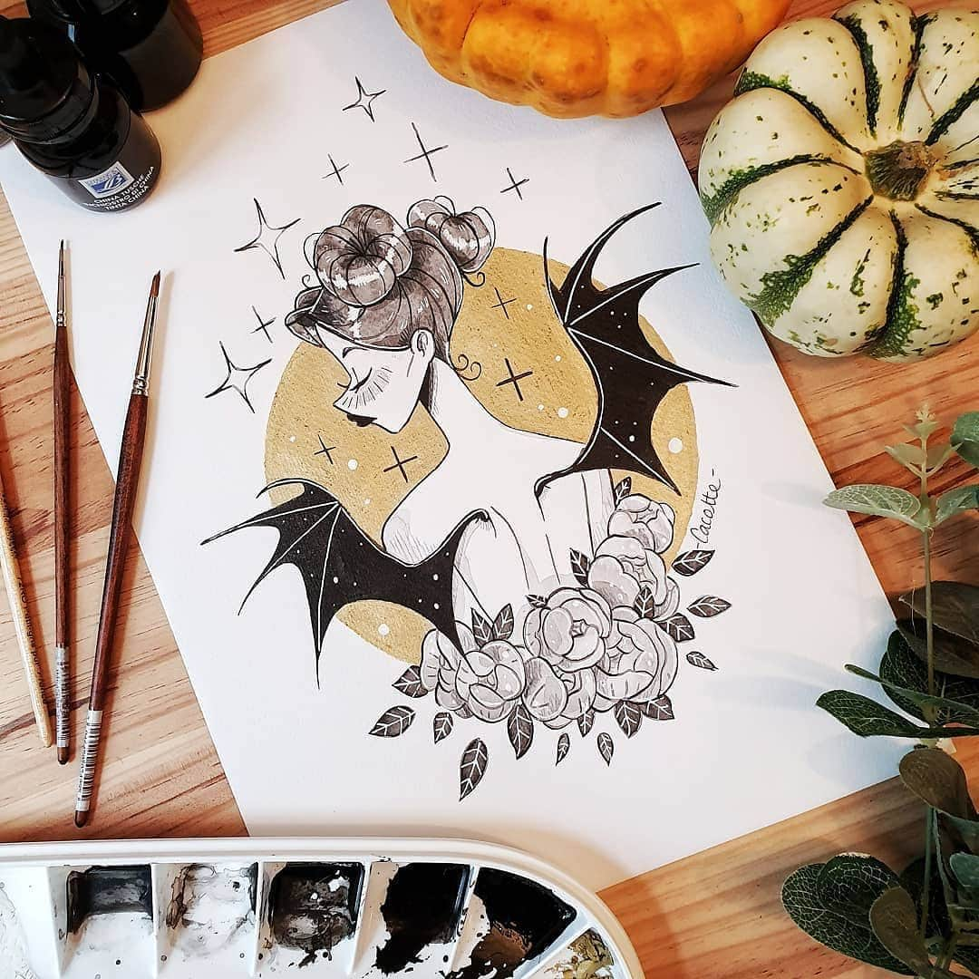 Instagramさんのインスタグラム写真 - (InstagramInstagram)「Caroline Rondeau’s (@cac0tte) drawings generally convey inner peace and soft expression, but for the month of October she adds a little spooky touch.⁣ ⁣ “The work I make for #inktober is pretty different than the others,” says the freelance illustrator and yoga teacher.⁣ “Most of the time I stay in pastel tones, soft light pink is my favorite color. So all this black and white puts me way outside of my comfort zone — but isn’t it here that great things are supposed to happen?”⁣ ⁣ Photo by @cac0tte」10月24日 1時08分 - instagram